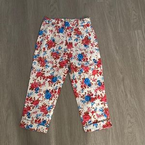 New Lindy Bop Kendra pink blossom capri 3/4 length trouser vintage size XS